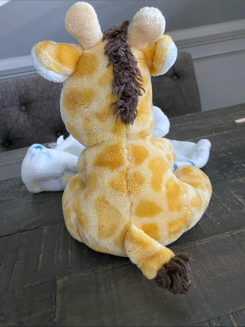 Little Beginnings Giraffe Star-Print Security Blanket for Kids - White & Yellow